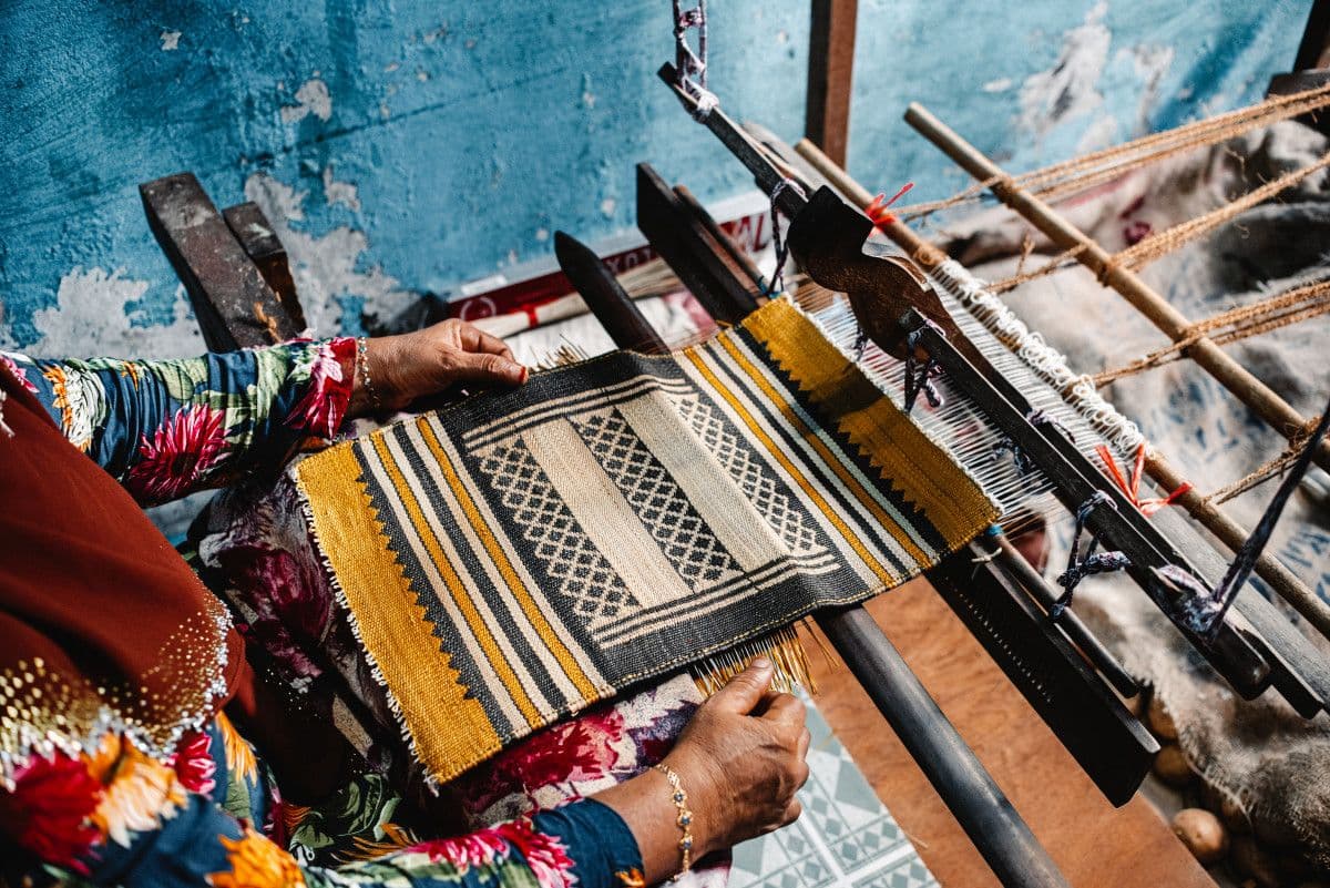 Traditional mat weaving
